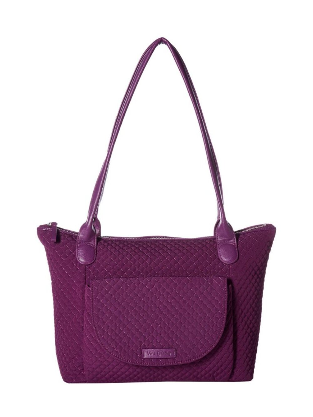 Vera Bradley Quilted Carson Shoulder Tote Bag Purple Gloxinia